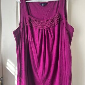 Rue21 Women's Fuchsia Ruffle-Front Tank Top